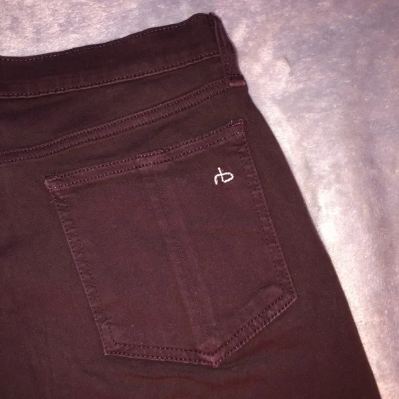 rag & bone Women's Mulberry/ Burgundy Skinny Jeans - Picture 7 of 15